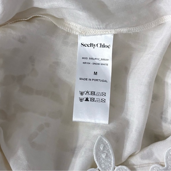 See By Chloe Cotton Jersey Guipure Lace Bottom Dress Loose Fit women size M NWT - Picture 9 of 10